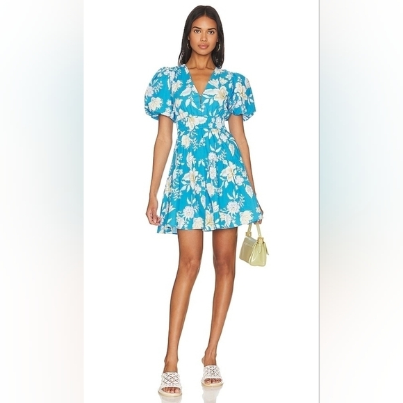 MINKPINK Zinnia Mini Dress in Blue Multi - Picture 1 of 17